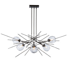 Griffin Pendant Light by Hubbardton Forge, 6-Bulb Capacity, Customizable Finish, Dimmable, Natural Elegance