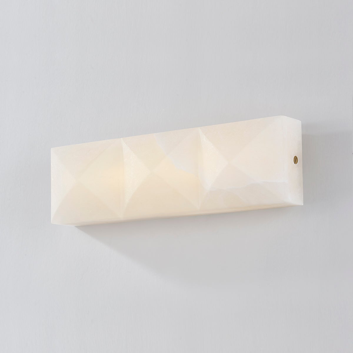 Gypsum Sconce by Corbett Lighting, 17.25" H, Vintage Brass Finish, Alabaster Shade, Dimmable, ETL Damp