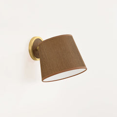 Mitzi Abeni 1-Light Wall Sconce With Adjustable Head, Aged Brass & Woven Grasscloth Shade