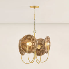 Mitzi Ashby Chandelier H1020704-AGB - Aged Brass, 4 Candle Lights, Adjustable Height, Dimmable