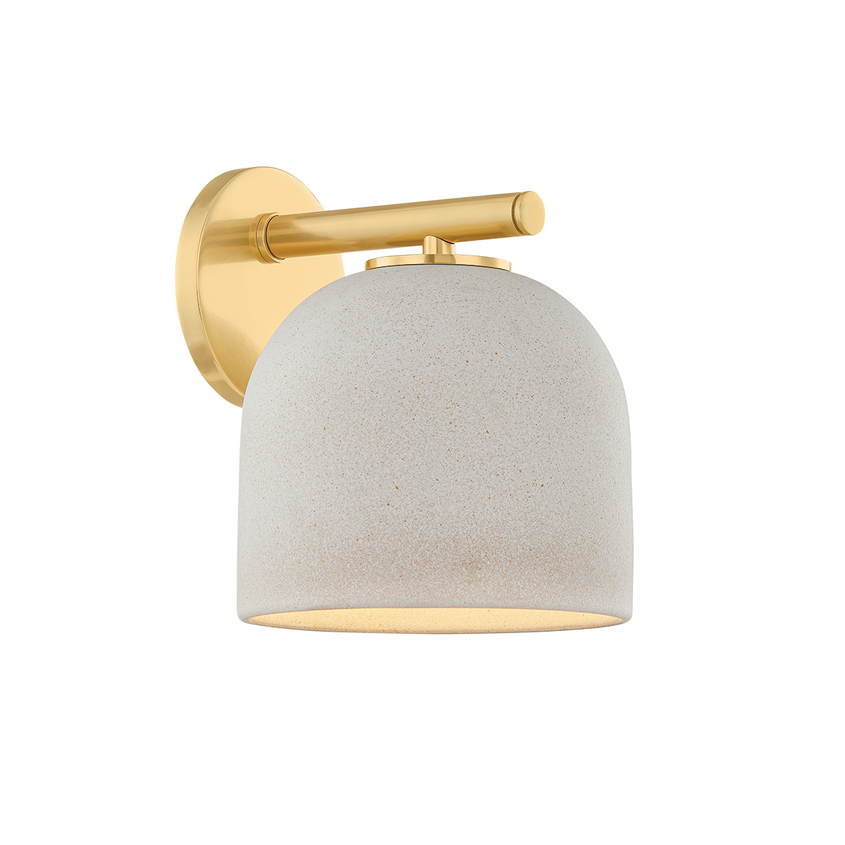 Cara Wall Sconce by Mitzi - Elegant Ceramic Shade, Aged Brass Arm, Dimmable, UL Damp Rated