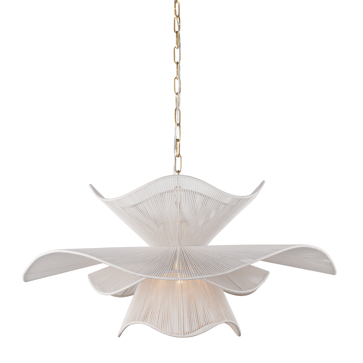 Mitzi Amanda Chandelier H1084701-AGB - Elegant Leaf-Inspired Design with Dimmable Cotton Shades