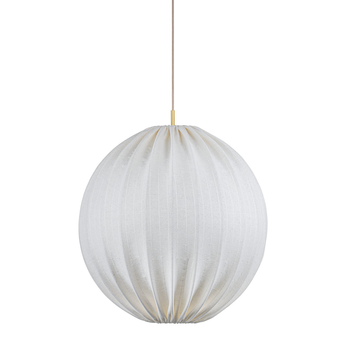 Mitzi Arabella Large Pendant Light Fixture – Aged Brass, Natural Linen Shade, Dimmable, 25.75" H x 24" W