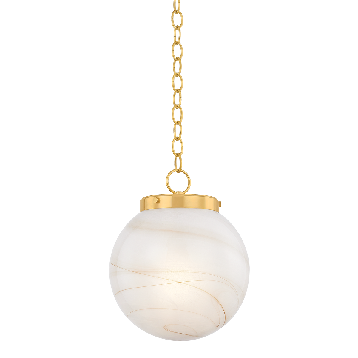 Mitzi Ambra Pendant Light - Aged Brass with Cappuccino Swirl Glass, Adjustable Height, Dimmable Feature