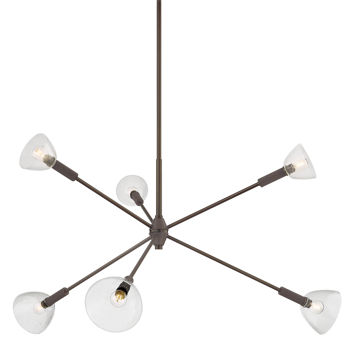 Mitzi H991806-TRB Caraway Chandelier - True Bronze Finish, 6 Lights, Dimmable, Adjustable Height