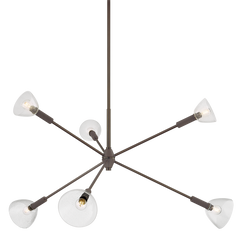 Mitzi H991806-TRB Caraway Chandelier - True Bronze Finish, 6 Lights, Dimmable, Adjustable Height