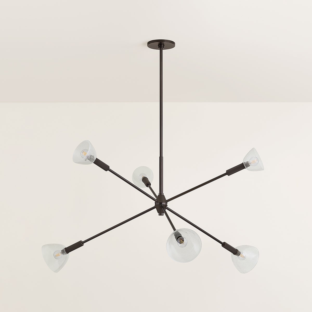 Mitzi H991806-TRB Caraway Chandelier - True Bronze Finish, 6 Lights, Dimmable, Adjustable Height