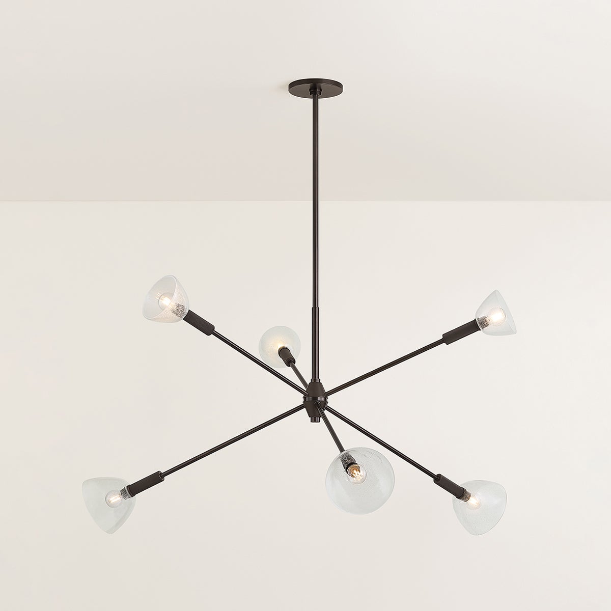 Mitzi H991806-TRB Caraway Chandelier - True Bronze Finish, 6 Lights, Dimmable, Adjustable Height