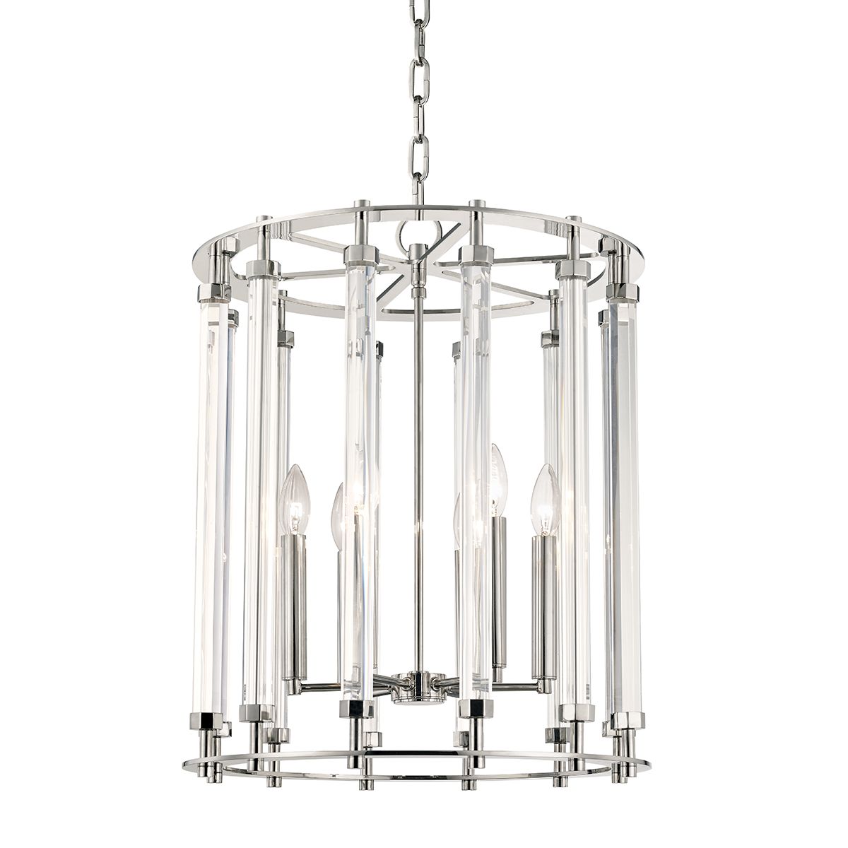 Haddon 6-Light Lantern by Hudson Valley Lighting - Modern Open Cage Design, Adjustable Height, Dimmable