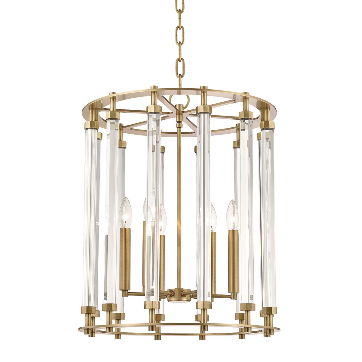 Haddon 6-Light Lantern by Hudson Valley Lighting - Modern Open Cage Design, Adjustable Height, Dimmable