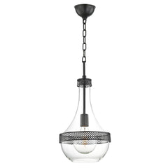 Hagen Pendant Light by Hudson Valley Lighting - Adjustable Height, Dimmable, Glass Shade, 1 E26 Bulb