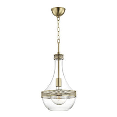 Hagen Pendant Light by Hudson Valley Lighting - Adjustable Height, Dimmable, Glass Shade, 1 E26 Bulb