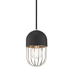 Mitzi Haley Pendant Light, Aged Brass & Black, Dimmable, Adjustable Height, UL Damp Rated, 60W Max