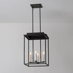 Hart Large Lantern by Troy Lighting F3116-FRN, Dimmable, 4 Light Sources, Unique Geometric Design, French Iron Finish