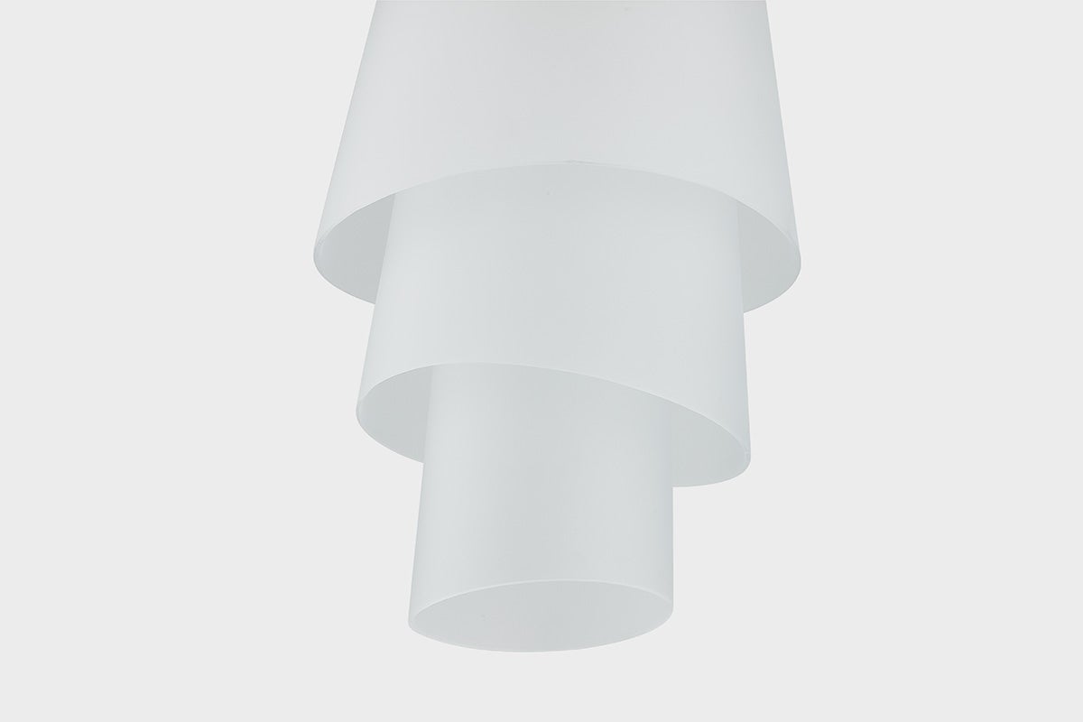 Hela Pendant Light by Corbett Lighting - 3-Tier Bluebell Design with Etched Clear Glass, Dimmable