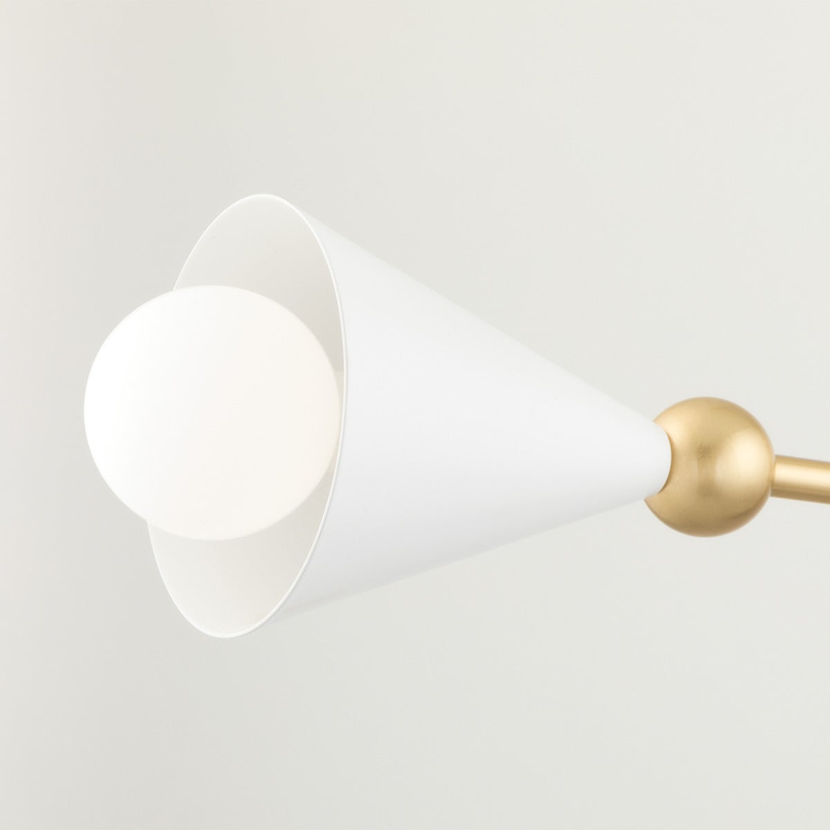 Hikari 4-Light Sputnik Chandelier With Aged Brass Finish And Soft White Shades - Dimmable & Adjustable