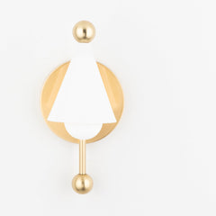 Hikari Wall Sconce by Mitzi in Aged Brass, 12 Soft White Conical Shades, Dimmable Elegance