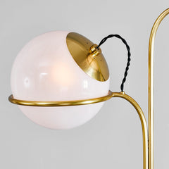 Hingham Floor Lamp by Hudson Valley Lighting, Dimmable Function, Aged Brass Finish, Cloud Glass Shade