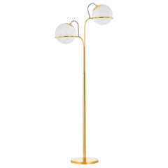 Hingham Floor Lamp by Hudson Valley Lighting, Dimmable Function, Aged Brass Finish, Cloud Glass Shade