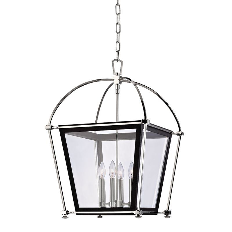 Hollis 4-Light Medium Lantern by Hudson Valley Lighting with Adjustable Height and Clear Glass Shade