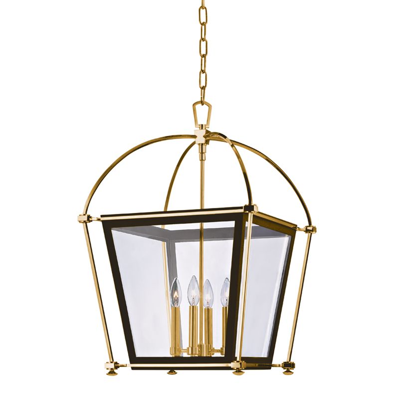 Hollis 4-Light Medium Lantern by Hudson Valley Lighting with Adjustable Height and Clear Glass Shade