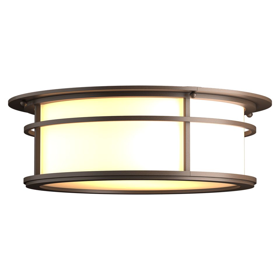 Hubbardton Forge Province 2-Light Outdoor Flush Mount – Transitional Design with Metal and Glass Finish