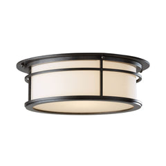 Hubbardton Forge Province 2-Light Outdoor Flush Mount – Transitional Design with Metal and Glass Finish