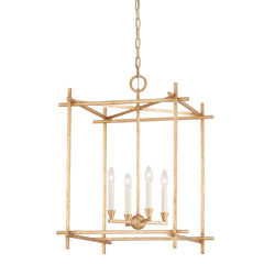 Medium Huck Lantern by Troy Lighting, 4-Light, Dimmable, Rectangular Frame, Black Iron or Vintage Gold Leaf