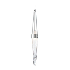 Icicle Mini Pendant Light by Hubbardton Forge 161041, Handcrafted Bubble Glass, Dimmable, Versatile Finish Options