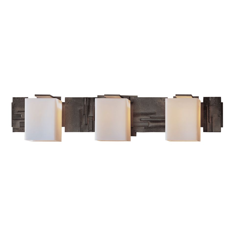 Hubbardton Forge Impressions 3-Light Wall Sconce, Dimmable, Steel with Glass Shades, Multiple Finishes