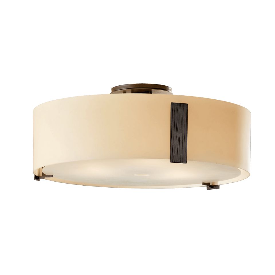 Impressions Large Semi-Flush Mount Light by Hubbardton Forge, Dimmable, Opal Glass Shade, Multiple Finishes