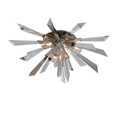 Inertia Ceiling Light 24" Wide by Corbett Lighting, Crystal & Stainless Steel, Dimmable 3-Light Fixture