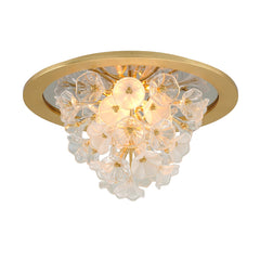 Jasmine Ceiling Light – Elegant Floral Design, 21.75" Wide, Gold Leaf Finish, Dimmable, UL Dry Rated