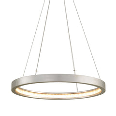 Jasmine Mini LED Ring Chandelier 28" Wide 3175 Lumens Dimmable Gold/Silver Leaf Finish