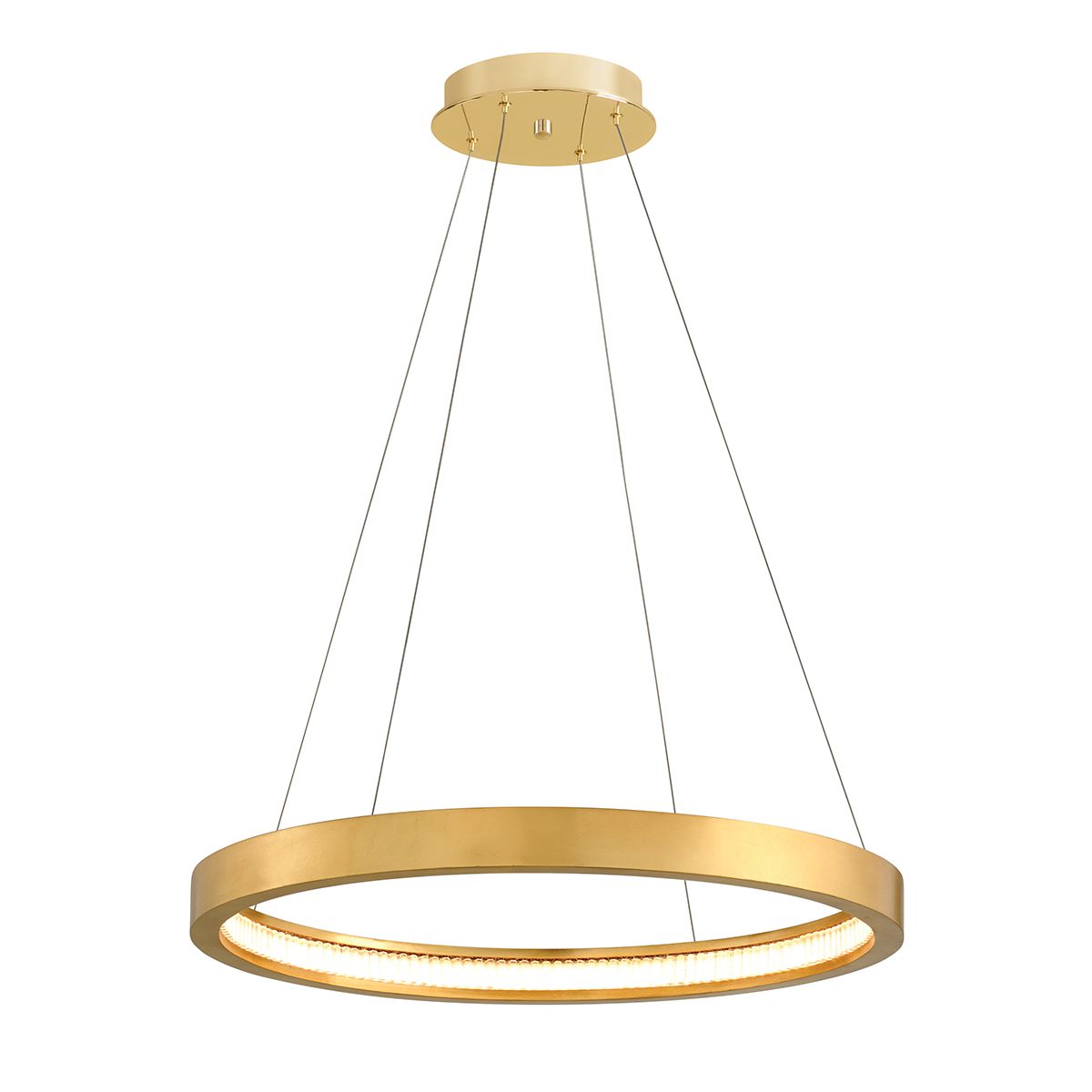 Jasmine Mini LED Ring Chandelier 28" Wide 3175 Lumens Dimmable Gold/Silver Leaf Finish