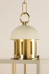 June Small Lantern by Mitzi - 4-Light Aged Brass, Dimmer Compatible, UL Damp Rated, 21.5"H