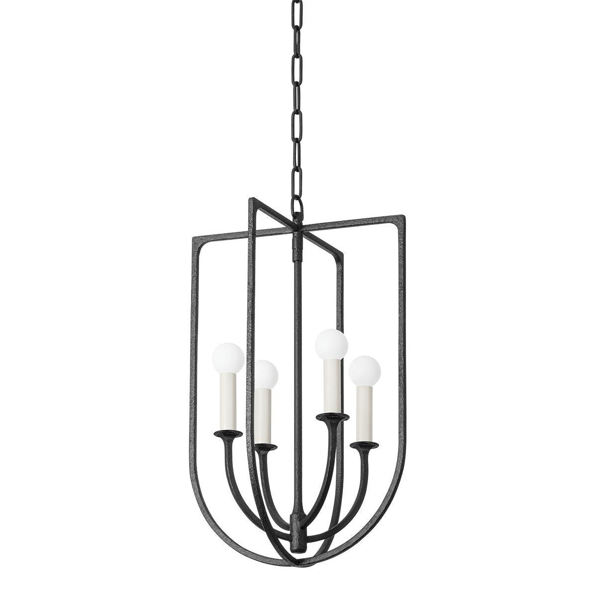 Kael Small Lantern by Troy Lighting - Adjustable Height, Dimmable, Modern Open Cage Design