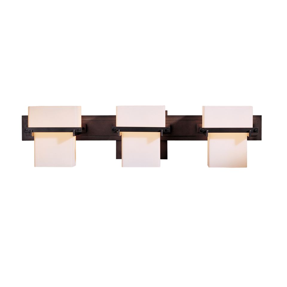 Hubbardton Forge Kakomi 3-Light Sconce - Hand-Forged Steel, Opal Glass, Dimmable, Modern Design