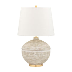 Katonah Table Lamp by Hudson Valley Lighting, Dimmable, Gold Leaf Finish, Ceramic Base, 75W Max