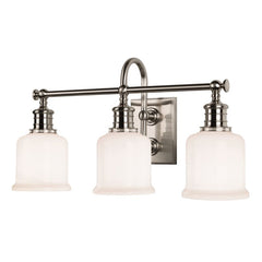 Keswick 3-Light Vanity Light by Hudson Valley, Opal Glossy Shades, Dimmable, UL Damp Safety Rated