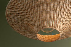 Ketan Semi-Flush Ceiling Light by Troy Lighting, 12 Lights, Dimmable, Natural Wicker Design