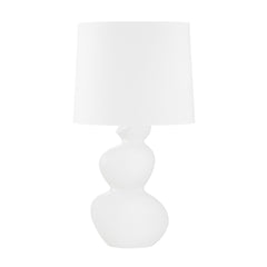 Kingsley Table Lamp 28.25" Height Aged Brass & Ceramic 3 Orb Design With White Linen Shade