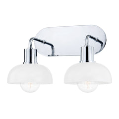 Kyla 2-Light Vanity Light by Mitzi - Modern Farmhouse Design with Opal Glass Shade and Dimmable Feature