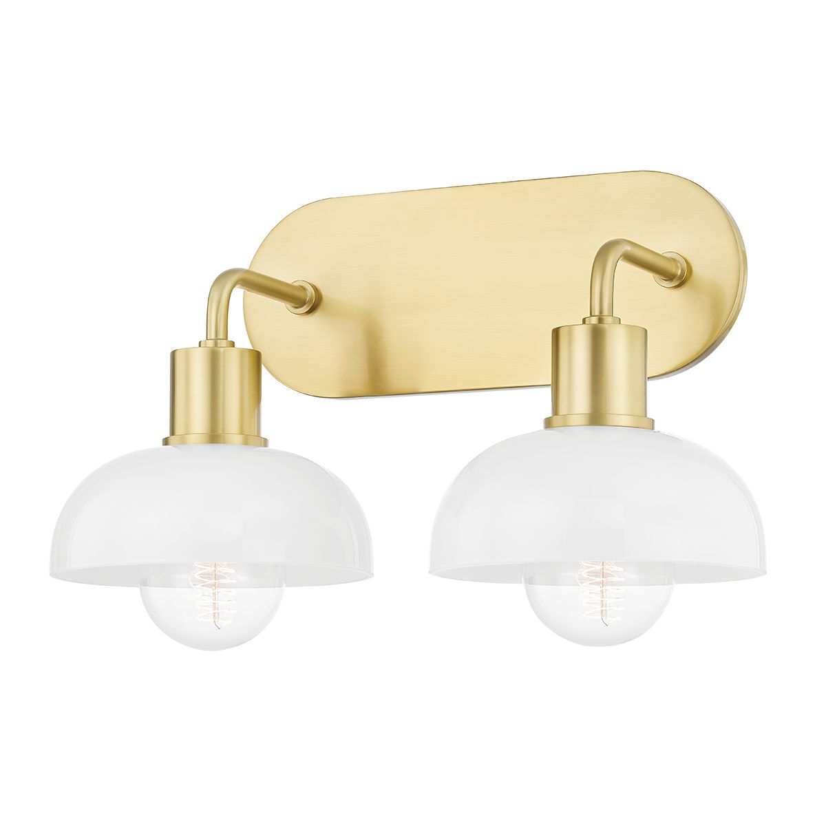 Kyla 2-Light Vanity Light by Mitzi - Modern Farmhouse Design with Opal Glass Shade and Dimmable Feature