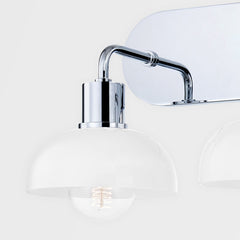 Kyla 3-Light Vanity Light by Mitzi - Modern Vintage Design with Dimmable Opal Glass Shades