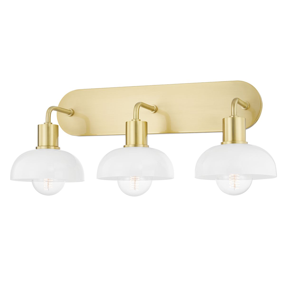 Kyla 3-Light Vanity Light by Mitzi - Modern Vintage Design with Dimmable Opal Glass Shades