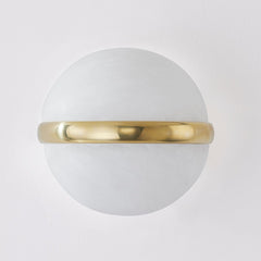 Kyomi Sconce 353-02-VB by Corbett Lighting - Alabaster Globes, Vintage Brass, Dimmable, Damp-Rated