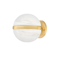 Kyomi Sconce 353-02-VB by Corbett Lighting - Alabaster Globes, Vintage Brass, Dimmable, Damp-Rated