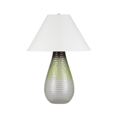 Mulberry Table Lamp 27.75"H by Hudson Valley Lighting, Ombre Glass Base & Linen Shade