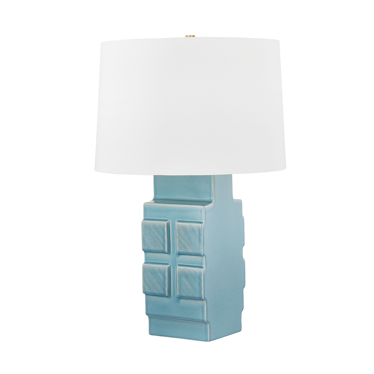 Sarai Table Lamp 29.25"H by Hudson Valley Lighting - Aged Brass & Moonstone Granite Base